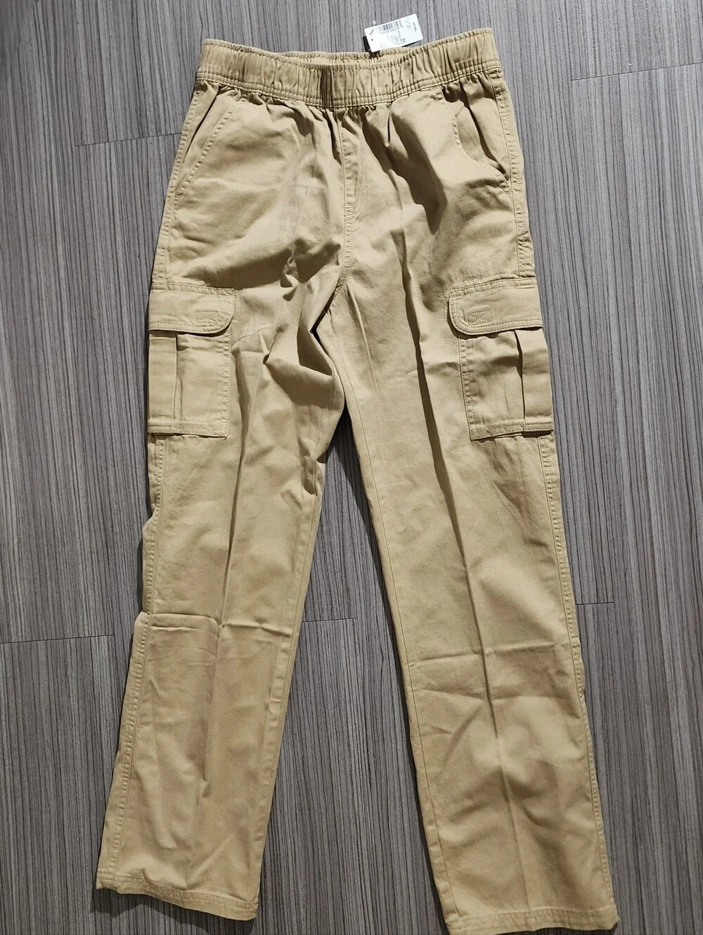 Boys Pull-On Cargo Pants - Black, Gray, Tan, Navy 4-Pack